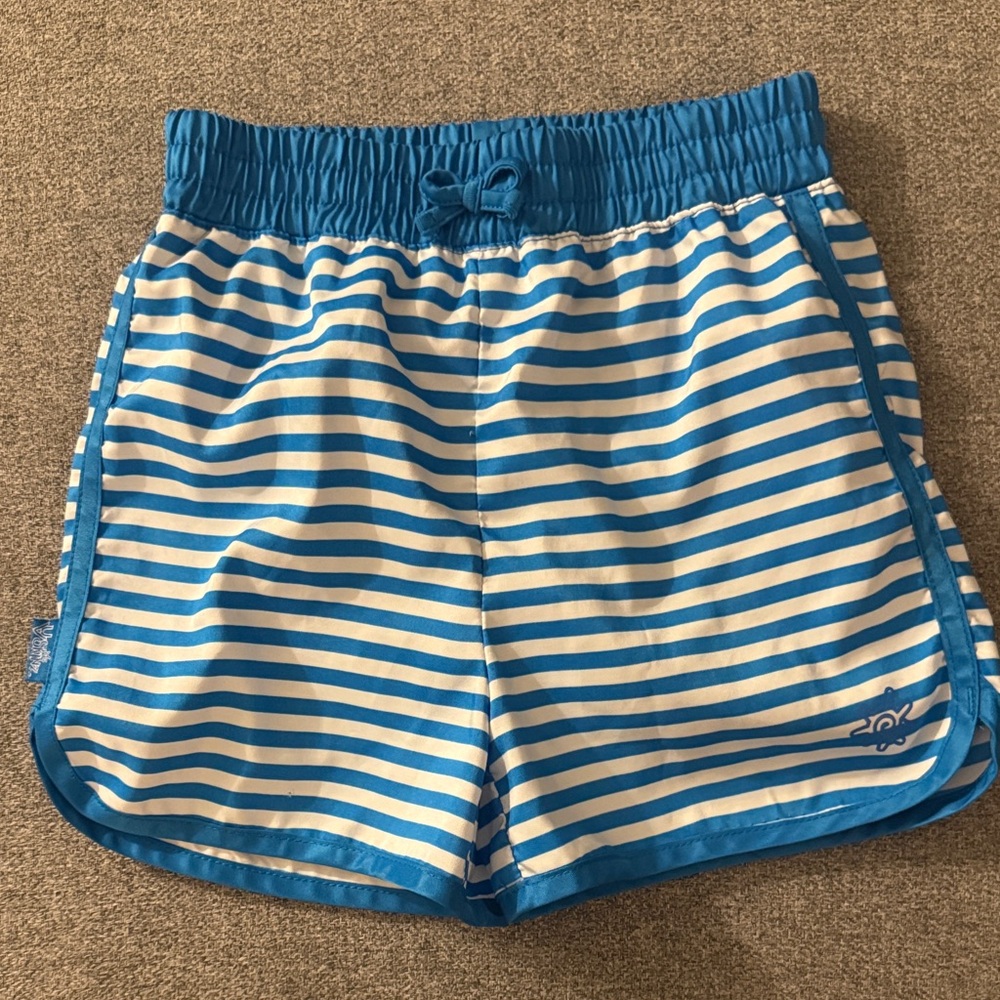 5/$15- Blue and White Striped Girls Swim Shorts